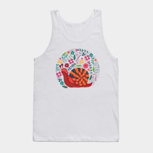 Snail Hand drawn Floral Illustration Tank Top